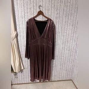 Metallic long sleeve nasty gal size 20 dress